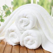 S&R Lü x Beyaz Otel Banyo Havlusu 630 gr %100 Pamuk 3'lü Set 90 x 150 cm