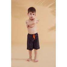 Marina Siyah Geometrik Erkek Çocuk Şort B2364