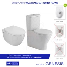 Plodna House Genesis C Tip Oval Form Duroplast Yavaş Kapanan Klozet Kapağı