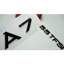 Dk Audi A7 55 Tfsi Parlak Siyah Abs 3m 3D Bagaj Yazı Logo Orjinal Ürün