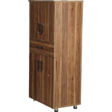 Bengi Ticaret Çok Amaçlı Dolap 150 cm Hard Parlak Ceviz  Suntalem 2raf 1çekmece Kutuda Sevk El Yapım