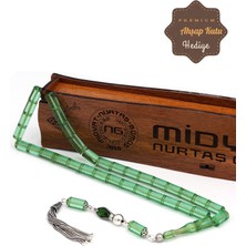 Midyat Nurtaş Gümüş Yeşil Kesme Gümüş Püsküllü Ateş Kehribar Tesbih 201022277