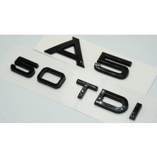Dk Audi A5 50 Tdi Parlak Siyah Abs 3m 3D Bagaj Yazı Logo Orjinal Ürün