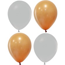 Hknys Gri Karamel Karışık Lateks  Pastel Balon 50 Adet + Balon Zinciri Hediyeli