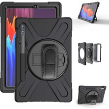 Case Street Samsung Galaxy Tab S7 Plus T970 Kılıf Defender Tablet Tank Koruma Standlı Df3 Siyah