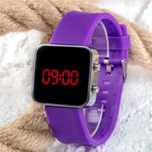 Kadın Mor Watch LED Mini Purple Kol Saati LED ST-303500