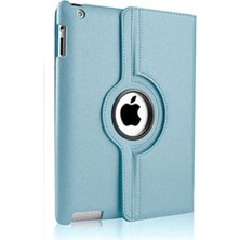 Case Street Apple iPad 2 3 4 Kılıf Kapaklı Standlı 360 Dönebilen Koruma Dn2 Mavi