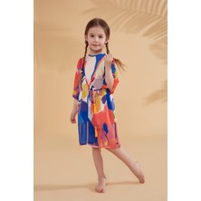 Marina Çocuk Desenli Renkli Kimono Kaftan P2331