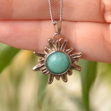 Taş Sandığı Amazonit Taşı Güneş Kolye