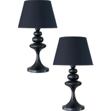 Vinner Siyah Kaplama Balance Modern Metal Abajur Siyah Başlık (Iki Adet)