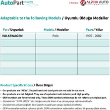 Volkswagen Polo Y.m  Için Cam Kriko Plastiği Bütün Ön Sol-La