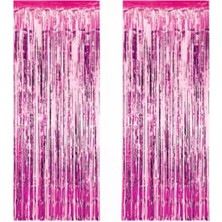 Kidspartim Metalize Pembe Arka Fon Süs 100*230 cm