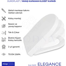 Plodna House Elegance D-Form Duroplast Yavaş Kapanan Klozet Kapağı