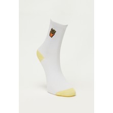 Lee Yüksek Kesim Beyaz Tekli Çorap