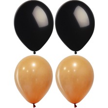 Hknys Siyah Karamel  Pastel Lateks Balon -75 Adet  Balon Zinciri ve Pompası Hediye