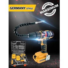 Germany Style 24W Çift Li-Ion Bataryalı Metal Şanzıman Darbeli 27 Parçalı Süper Setli