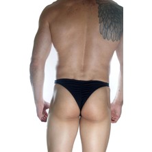Don Moris Erkek Arkası Büzgülü Siyah Brazillian Slip Iç Çamaşırı