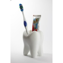 Bi'şeyler Sepeti Beyaz Diş Şeklinde Diş Fırçası ve Diş Macunu Kutusu