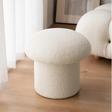 MiniWood Mantar Puf Mushroom Renkli Puf Teddy Kumaş Bench
