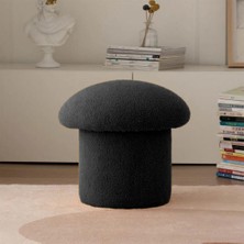 MiniWood Mantar Puf Mushroom Renkli Puf Teddy Kumaş Bench