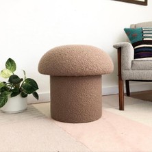 MiniWood Mantar Puf Mushroom Renkli Puf Teddy Kumaş Bench