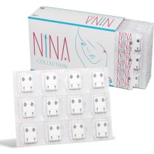 Nina Medikal White Ball Mini Kulak Delme Küpesi 12 Adet