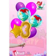 Lasagna Store Deniz Kızı Baskılı Lüx GOLD Folyo  Balon Seti