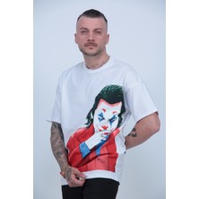 Unisex Joker Baskılı Oversize Bol Ön Arka Baskılı Tişört