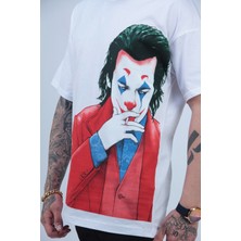 Unisex Joker Baskılı Oversize Bol Ön Arka Baskılı Tişört