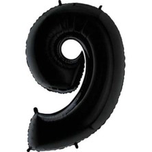 Parti Adresi Rakam Folyo Balon 9 Rakamı Siyah 100 cm 40 Inc