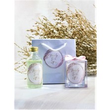 Tiem Concept Kişiye Özel Nikah Şekeri Baskılı Çantalı Kolonya ve Bardak Mum Seti 10'lu