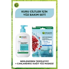 Garnier Saf & Temiz Nemlendiren Temizleyici + Nem Bombası Canlandırıcı Kağıt Yüz Maskesi Seti