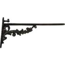 AlanSansli Prinç Döküm Antik Siyah Rustik Eskitme, Ferforje Tipi Osmanlı Tarzı Dekoratif Raf Altı HFT12040