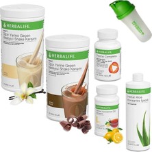 Herbalife Shake Vanilya 1 Çikolata 1 - Herbalife Çay Limon - Aloe Vera - Herbalife Thermo - Shaker