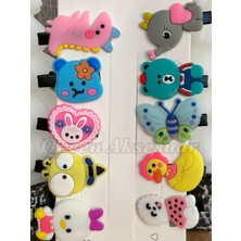 Queen Aksesuar Trend Moda Çocuk Bebek Metal Pensli Klipsli Toka Seti 10 Lu Hayvan Köpek Kelebek Ördek Ayıcık Fil