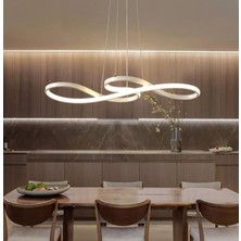 Fer Avize  Seren Modern Tasarım Beyaz Renk Beyaz Ledli Cafe - Mutfak - Salon LED Avize