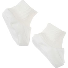 Little Gusto Patik Yenidoğan Beyaz Organik Pamuk