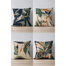 Vendi 4'lü Dijital Baskılı Özel Tasarım Dekoratif Yastık Kırlent Kılıfı