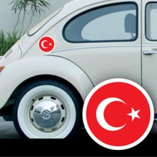 Lizpo Decor Türk Bayrağı Arma Renkli Oto Stıcker 4 Adet 10 cm