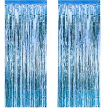 Kidspartim Metalize Mavi Arka Fon Süs 100-230 cm