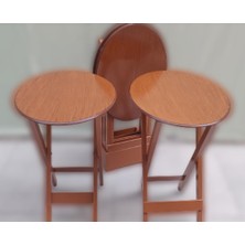Bengi Ticaret Zigon Çanta OVAL 90135 Dörtlü Model Ahşap MDF Parlak Ceviz Lake El Yapımı