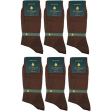 La Pescara La'pescara Ultra Lüks 6'lı Kahverengi Merserize Erkek Klasik Çorap Set