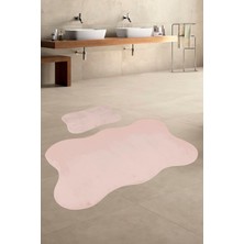 Bonny Home Anatolia 2'li Pudra  80X140 + 50X70 cm Büyük Ebat Banyo Paspası Seti Kaymaz Tabanlı Klozet Takımı