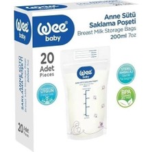 Wee Baby Anne Sütü Saklama Poşeti 200 ml 20'li x 3 Adet