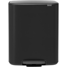 Brabantia Bo Matt Black Pedallı Çöp Kutusu 60L