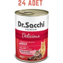 Dr. Sacchi Sığır Etli Kedi Konserve Mama 400 gr (24 Adet)