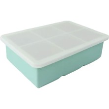 Eysigo Silikon Büyük Boy 6'Lı Küp Buz Kalıbı, Kapaklı, Yeşil