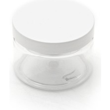 150 Ml - Şeffaf Pet Plastik Kavanoz - Beyaz Kapak -5 Adet