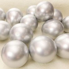 Kidspartim 6 Inç Krom Gümüş Lateks Balon 50 Li