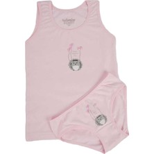 Katamino Kız Çocuk Kirpili Geniş Askılı Atlet Slip Takım K128089 Pembe